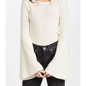 J.O.A. Ribbed Bell Sleeve Sweater